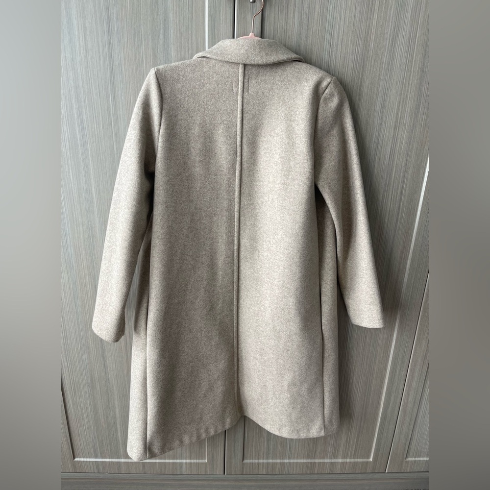 Zara Beige Wool-Blend Long Coat - Picture 6 of 6